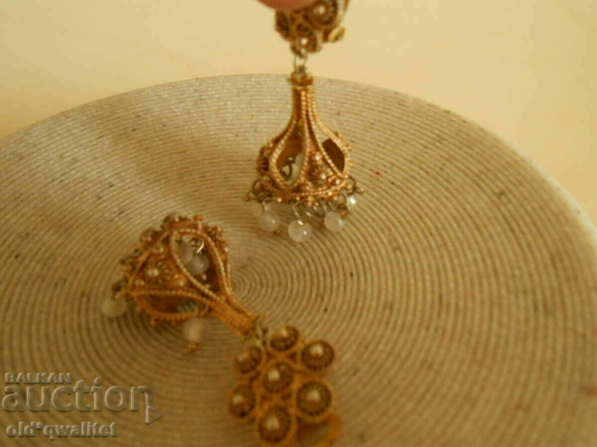 Delivery of Old silver EARRINGS with unique gilding Delivery of Old silver EARRINGS with unique gilding
