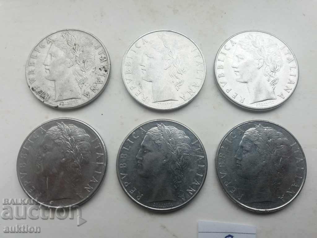 COLLECTION OF 6 PIECES OF £ 100 - ITALY - DIFFERENT YEARS - 6 COLLECTION OF 6 PIECES OF £ 100 - ITALY - DIFFERENT YEARS - 6