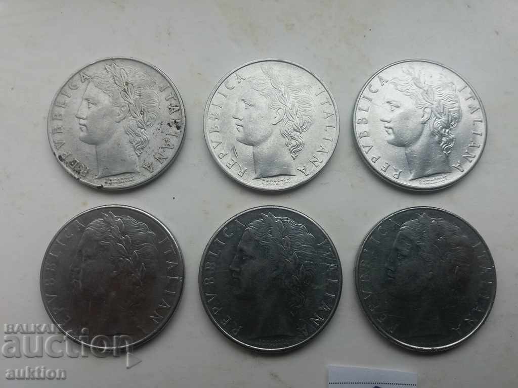 COLLECTION OF 6 PIECES OF £ 100 - ITALY - DIFFERENT YEARS - 7 COLLECTION OF 6 PIECES OF £ 100 - ITALY - DIFFERENT YEARS - 7