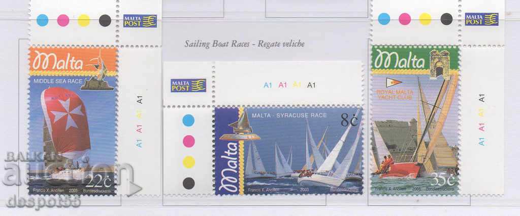 2003. Malta. Sports - sailing ships.