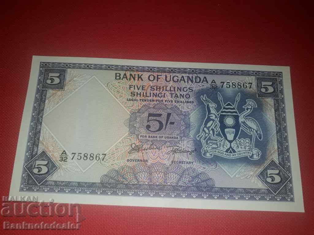 Auction Uganda 5 Shillings 1966 Pick 1 Ref 8867 Unc Auction Uganda 5 Shillings 1966 Pick 1 Ref 8867 Unc