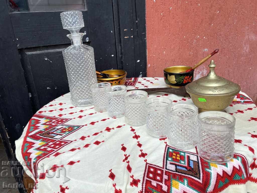 10732. OLD SERVICE GARAPHA AND GLASSES SOLID GLASS - 5