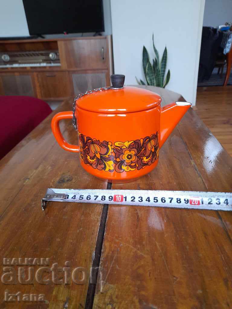 Auction Old enamel teapot Auction Old enamel teapot