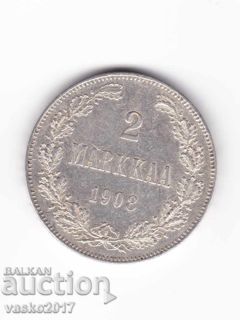 2 MARKKAA -1908 Russia to Finland