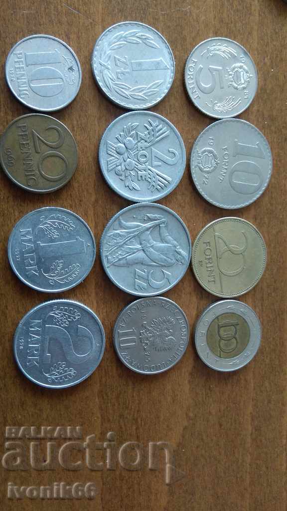 Лот монети ГДР ПОЛША УНГАРИЯ СОЦИАЛИЗЪМ