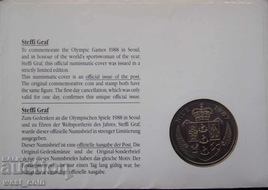 Нюе NUMISBRIEFE   5  Долара  1987  UNC Rare - 5