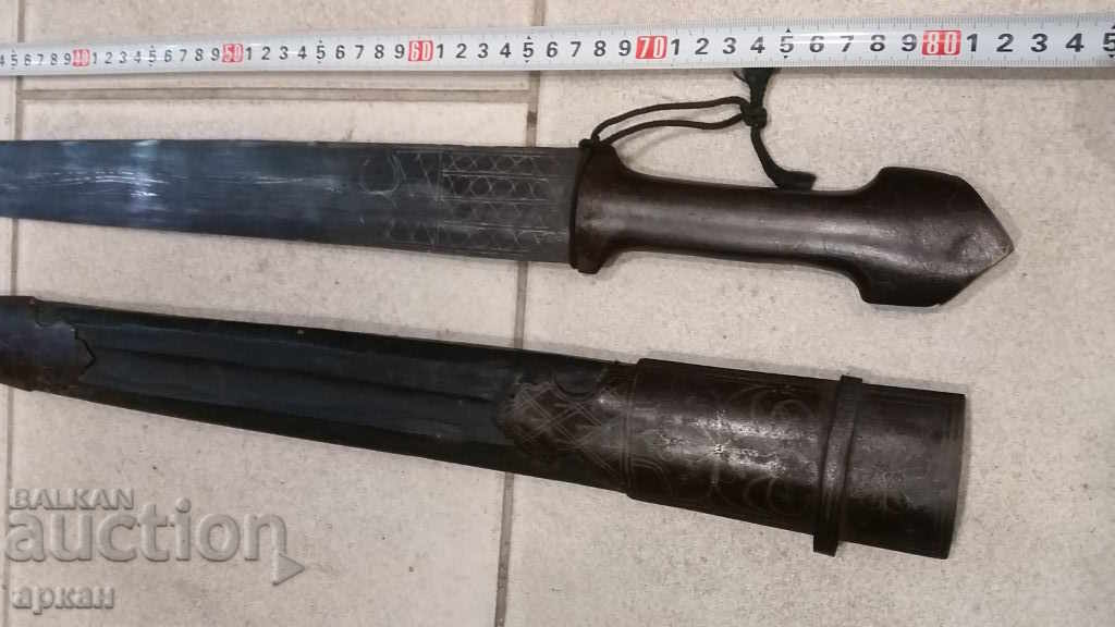 Sabie cu pumnal caucazian cu crampoane argintii -80 cm. - 6 Sabie cu pumnal caucazian cu crampoane argintii -80 cm. - 6