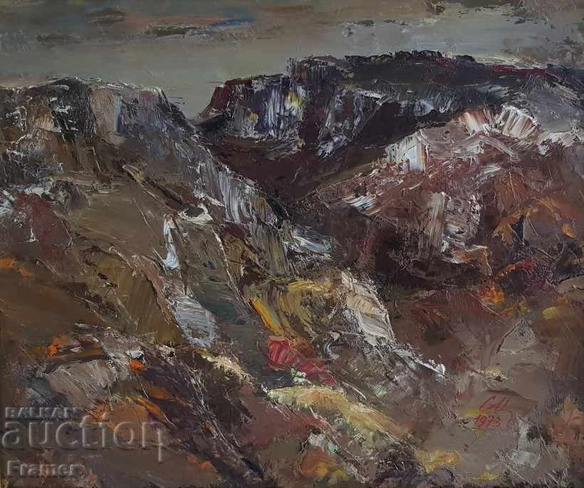 Аукцион Картина от Голям Живописец Сава Цоновски Скални масиви 1973