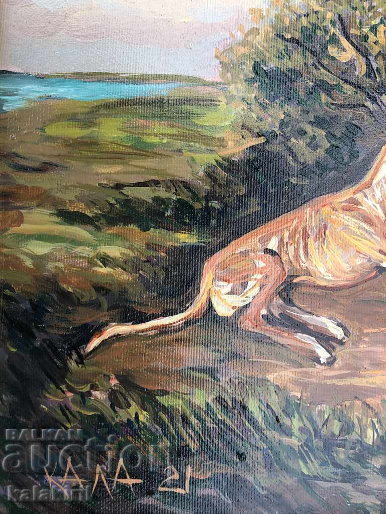 Доставка на “Ловна картина-хрътки и заек” Доставка на “Ловна картина-хрътки и заек”