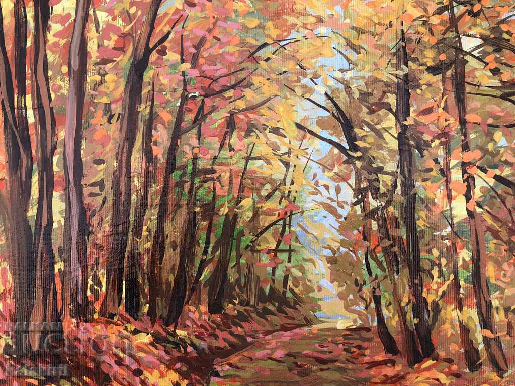 „Peisaj-drum de toamnă” cu preț 400.00 BGN | € 204.52 „Peisaj-drum de toamnă” cu preț 400.00 BGN | € 204.52