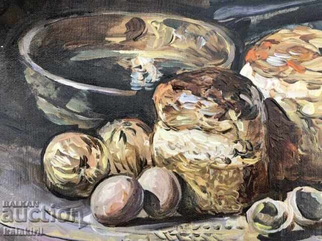 Still life with bread and eggs with price 900.00 BGN | € 460.16