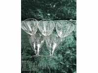 Cups - engraved thin glass, 9.0 cm - 5 pcs.