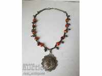 Unique old jewelry - silver and coral