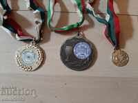 Sports medals with ribbons