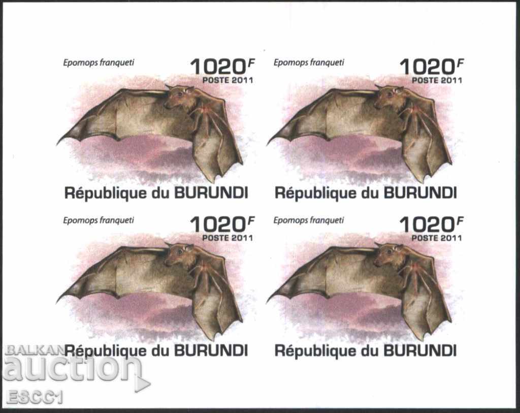 Pure block unperforated Fauna Bats 2011 from Burundi