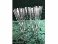 Ποτήρια - παλιό γυαλί με χαρακτικά, 23 εκ., 5 τεμάχια