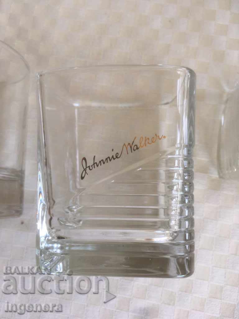 Auction  GLASS GLASSES GLASS WHISKEY Johnnie Walker VARIOUS WITH LOGO-4 PCS