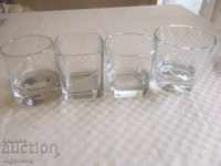 GLASS GLASSES GLASS WHISKEY Johnnie Walker VARIOUS WITH LOGO-4 PCS