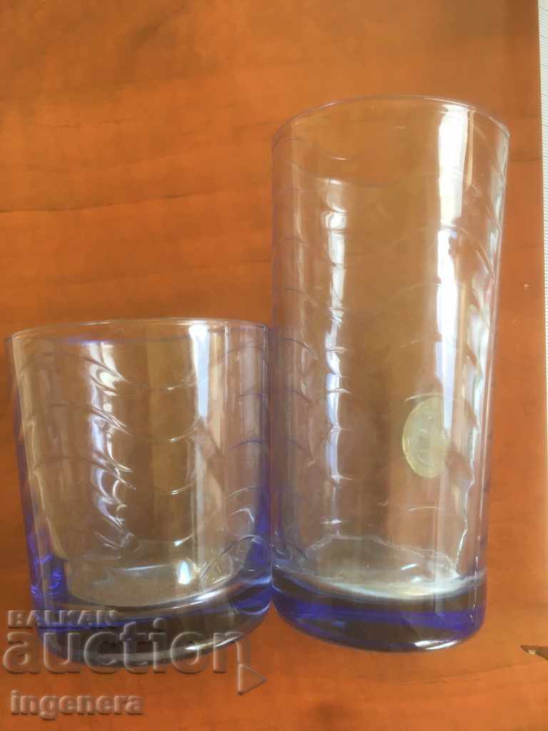 CUP CUPS GLASS COLOR RELIEF-2 PCS