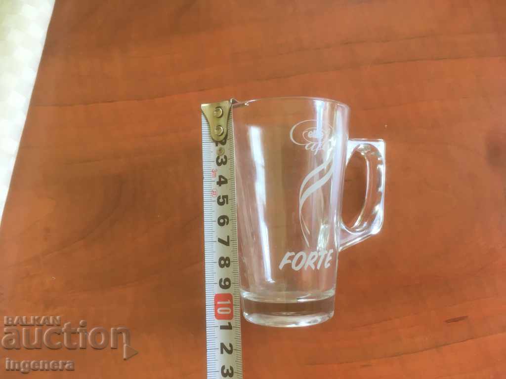 GLASS MUG GLASS RELIEF LOGO ADVERTISING with price 5.00 BGN | € 2.56