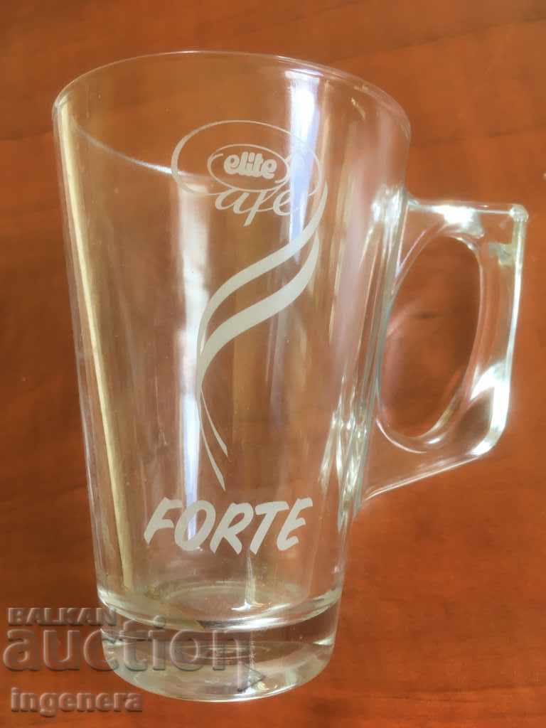 Delivery of GLASS MUG GLASS RELIEF LOGO ADVERTISING