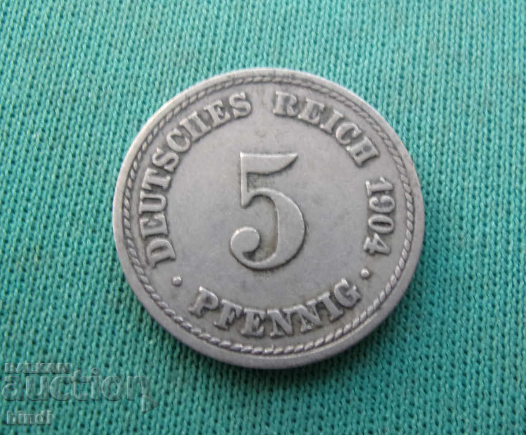 Germany Reich 5 Pfennig 1904 A Rare