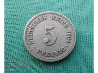 Germania Reich 5 Pfennig 1904 A Rare