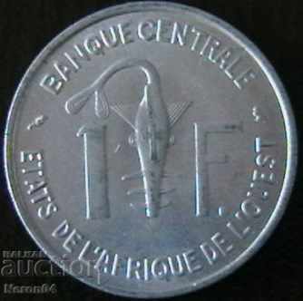 1 φράγκο 1972, κράτη της Δυτικής Αφρικής