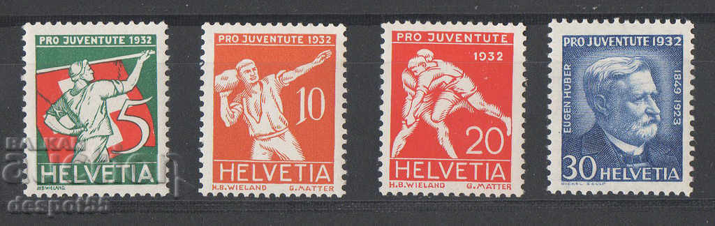 1932. Ελβετία. Pro Juventute - Sports - Καθ. Eugen Huber.