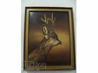 № * 5704 old picture with frame - oil / wood