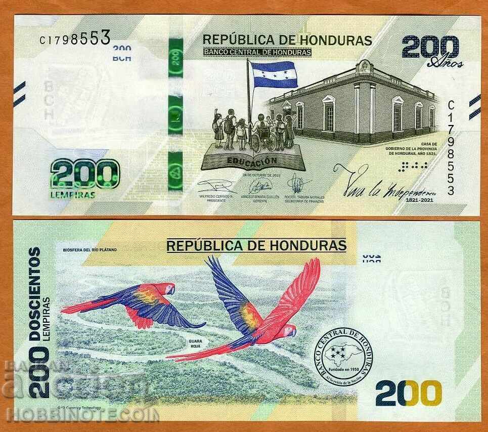 HONDURAS HONDURAS 200 Lempira issue 2021 NEW BIRD UNC