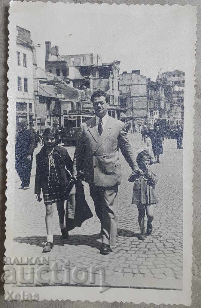 Old photo Sofia destruction bombing 1940s