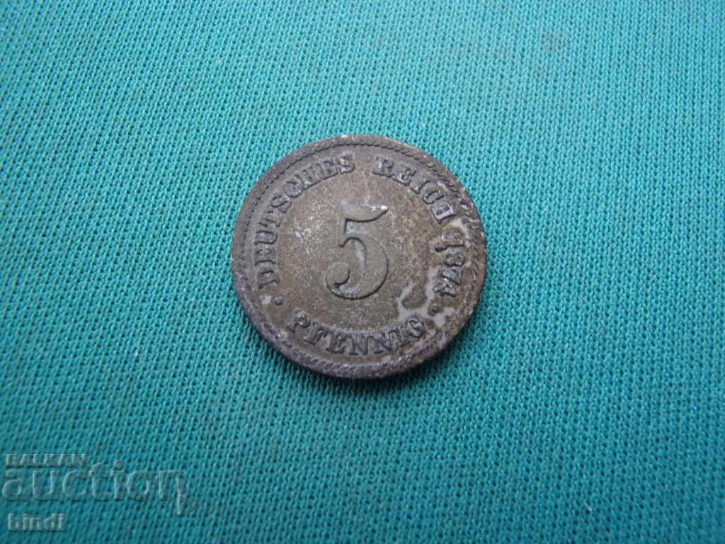 Germania Reich 5 Pfennig 1974 C Rare cu preț € 2.05 | 4.01 BGN