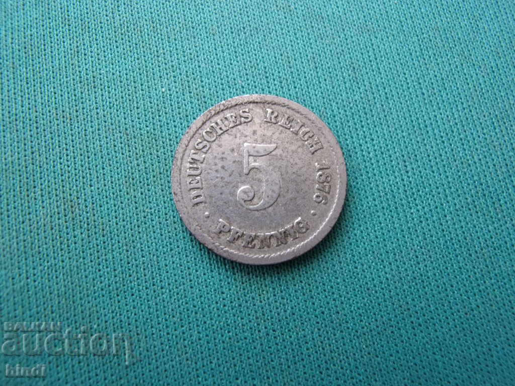 Germania Reich 5 Pfennig 1876 B Rare