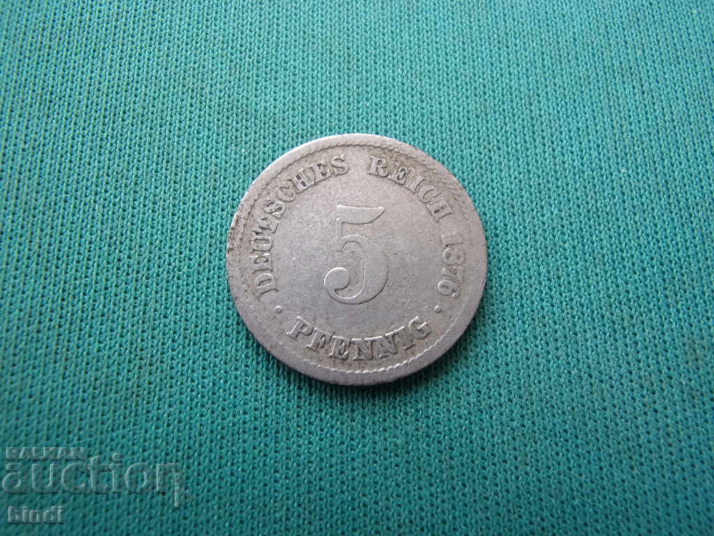 Germany Reich 5 Pfennig 1876 D Rare