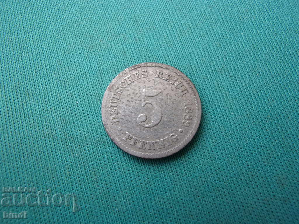 Germania Reich 5 Pfennig 1889 J Rare cu preț € 2.56 | 5.01 BGN
