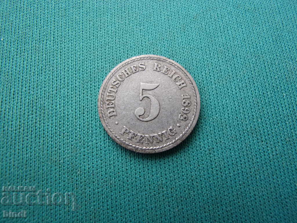 Germania Reich 5 Pfennig 1898 A Rare