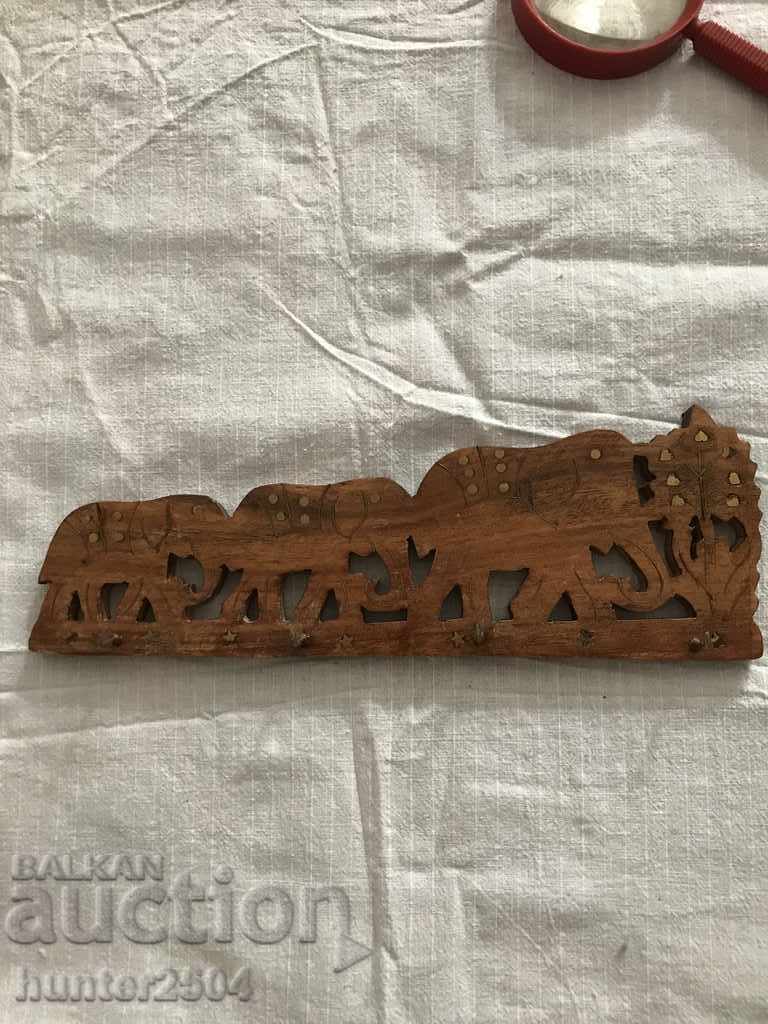 Umeraș - mahon, 30 cm, incrustații de cupru