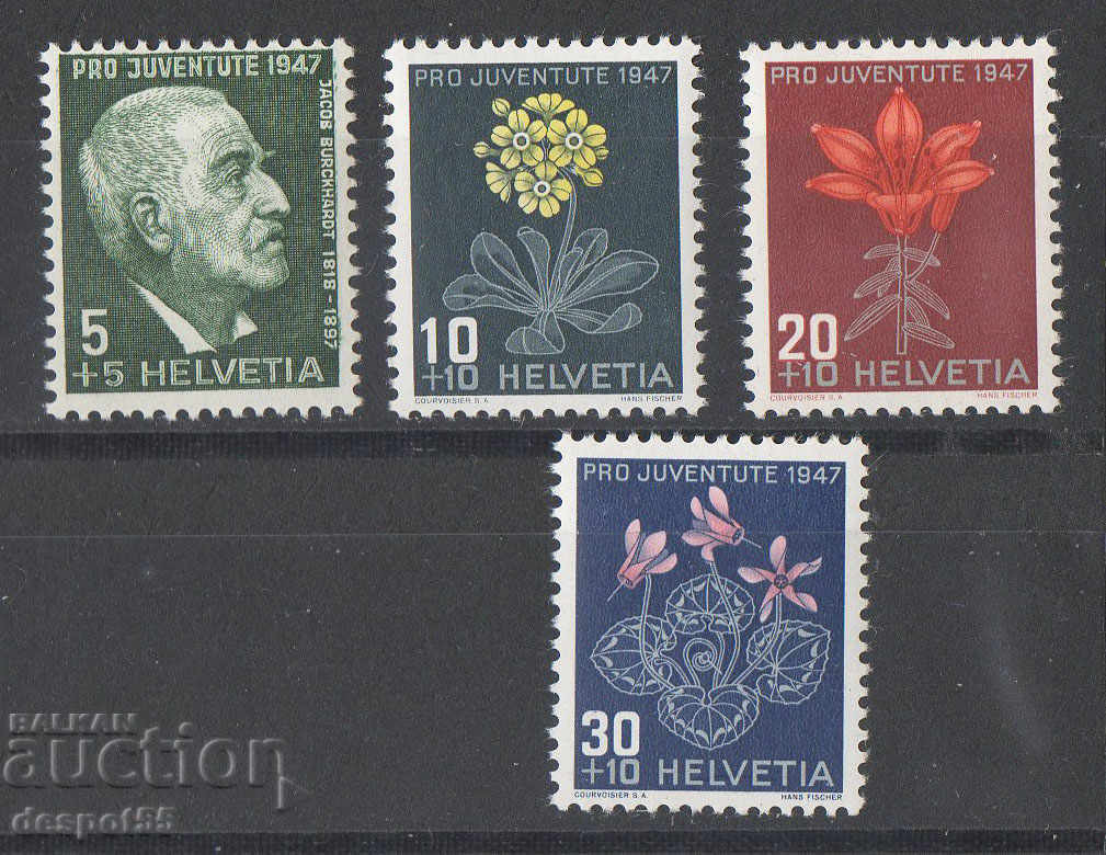 1947. Switzerland. For Juventute. Jacob Burkhard - Flowers.