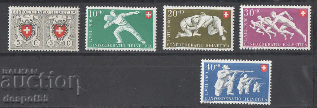 1950. Elveţia. Pro Patria - 100 de ani de timbre regionale.