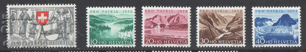 1952. Elveția. Pro Patria - 600 de ani de confederație.