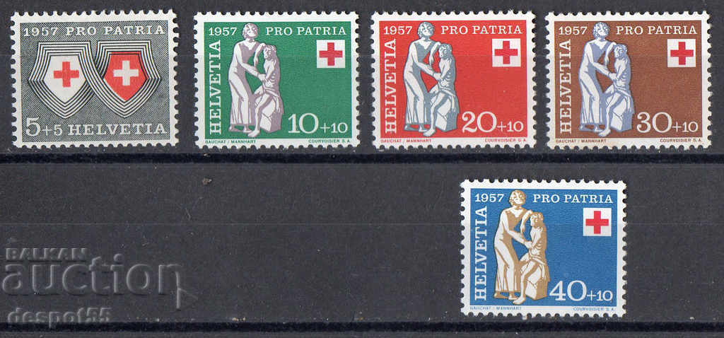 1957. Ελβετία. Pro Patria - Ερυθρός Σταυρός.