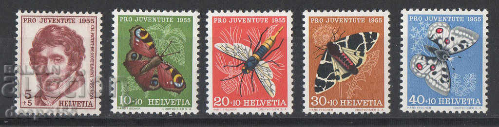 1955. Switzerland. Pro Juventute - Charles Picte Roshmon. Insects