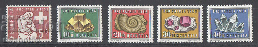 1958. Switzerland. Pro Patria - Help for mothers. Minerals.