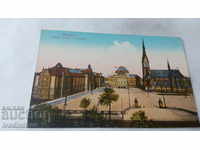 Пощенска картичка Chemnitz Museum, Theater u. Petrikirche