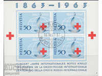1963. Elveția. 100 de ani de Crucea Roșie. Bloc + Plic.