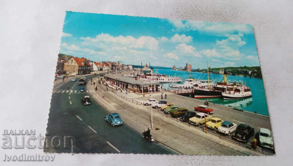 Carte poștală Flensburg Hafen mit Fordebrucke