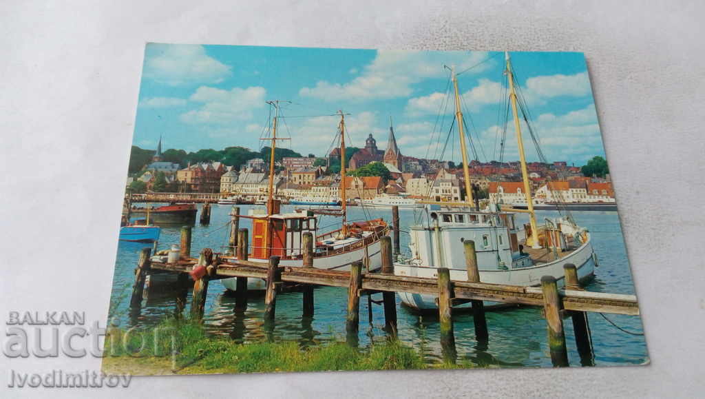 Пощенска картичка Flensburg Hafen und Stadt