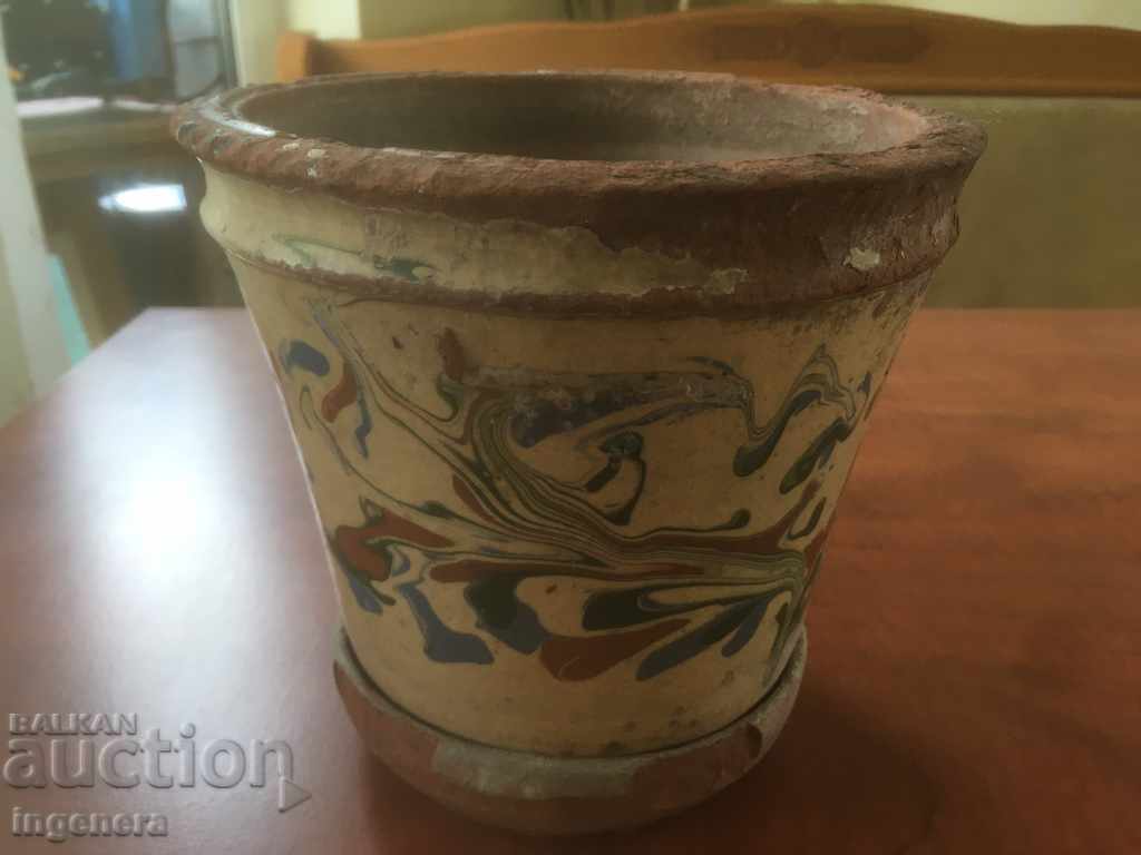 POT OLD GLUCK PAINTED ETHNICS HARD CERAMICS with price 16.00 BGN | € 8.18 POT OLD GLUCK PAINTED ETHNICS HARD CERAMICS with price 16.00 BGN | € 8.18