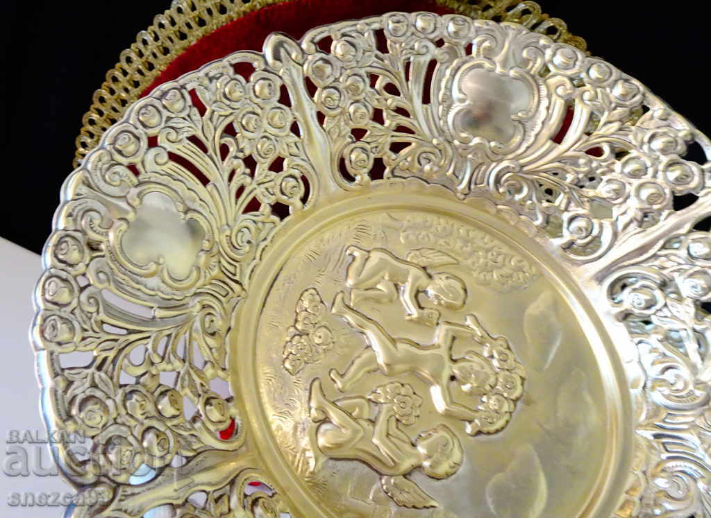 Silver-plated fruit bowl Angels, baroque. - 5
